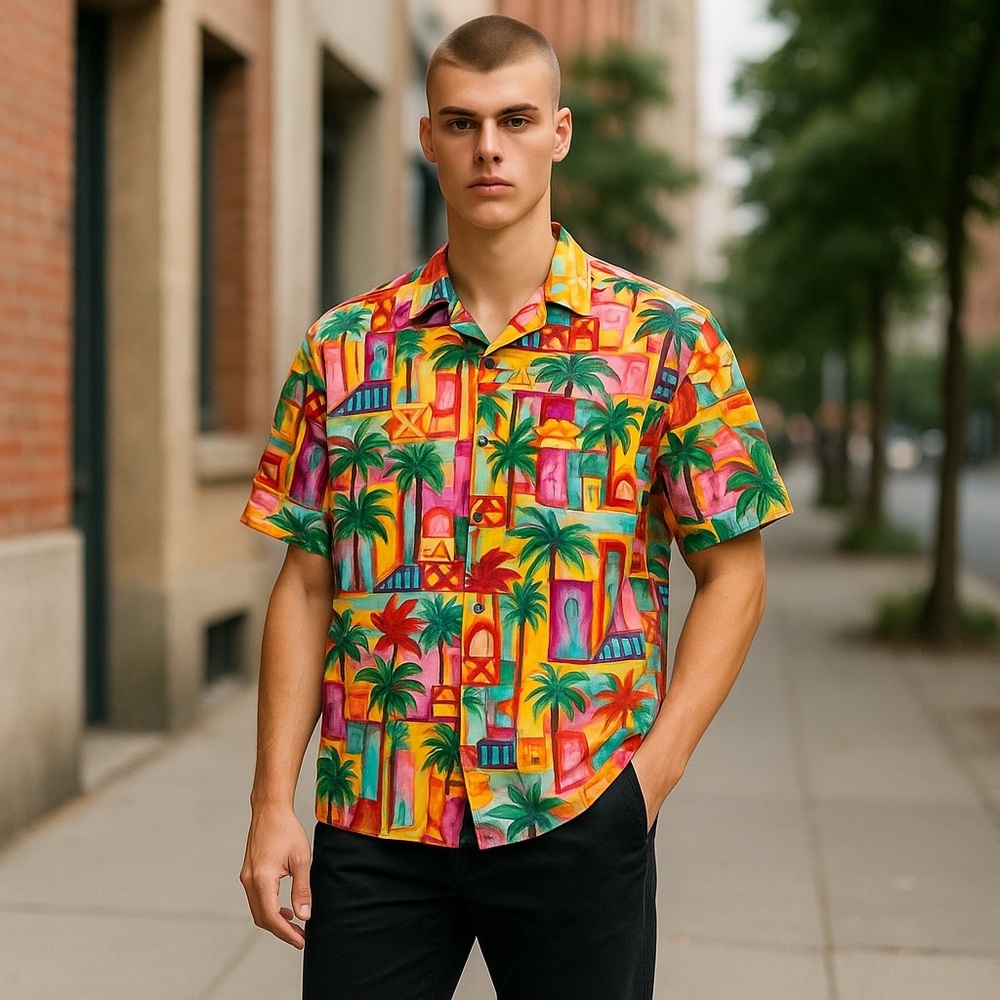 vintage angelica shirt size M multi-color cotton floral